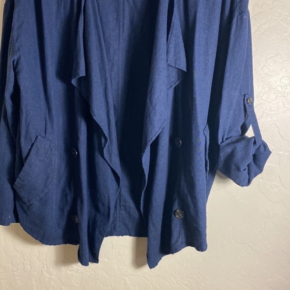 Love tree blue linen blend jacket - Picture 6 of 7